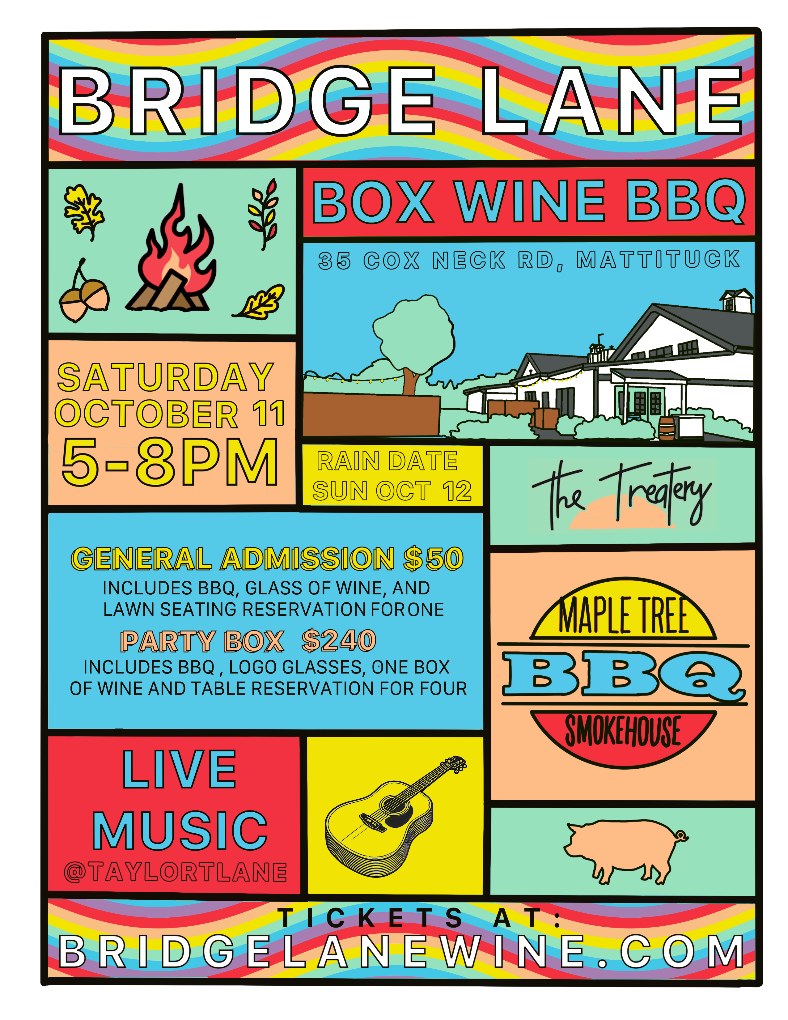 Bridge Lane Box Wine BBQ Party Box Ticket for 4